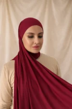 Bamboo Jersey Scarf - Bright Cherry - Image 4