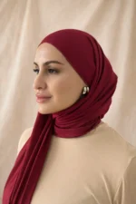 Bamboo Jersey Scarf - Bright Cherry - Image 2