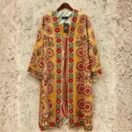 Handcrafted Golden Silk Suzani Chapan