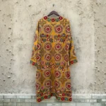 Handcrafted Golden Silk Suzani Chapan - Image 2
