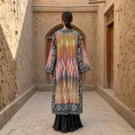 Handcrafted Silk Suzani Chapan – Ikat-Inspired Uzbek Embroidery - Image 2