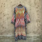 Handcrafted Silk Suzani Chapan – Ikat-Inspired Uzbek Embroidery - Image 4