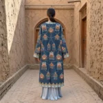 Sapphire Blue Silk Suzani Chapan – Handcrafted Japanese Beadwork - Image 3
