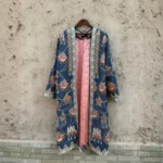 Sapphire Blue Silk Suzani Chapan – Handcrafted Japanese Beadwork - Image 2